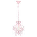 Vidaxl plafondlamp met kralen rond e14 roze