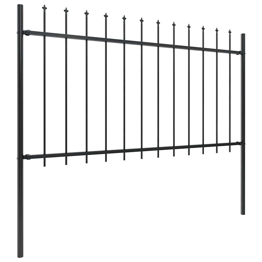 Vidaxl tuinhek met speerpunt staal 181x100 cm zwart