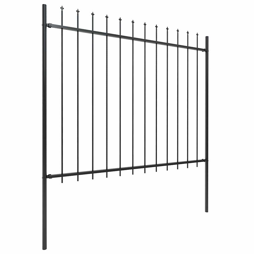 Vidaxl tuinhek met speerpunt staal 181x150 cm zwart