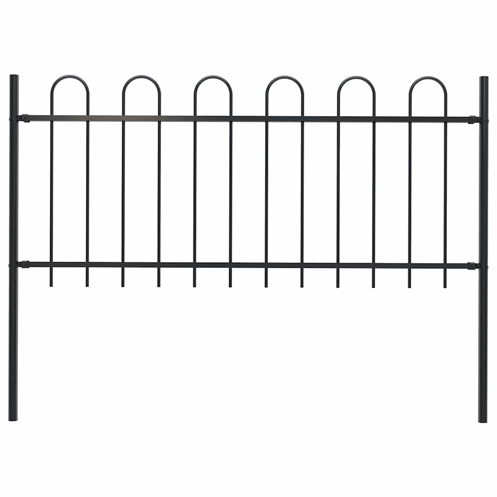 Vidaxl tuinhek met ringtop staal 181x80 cm zwart