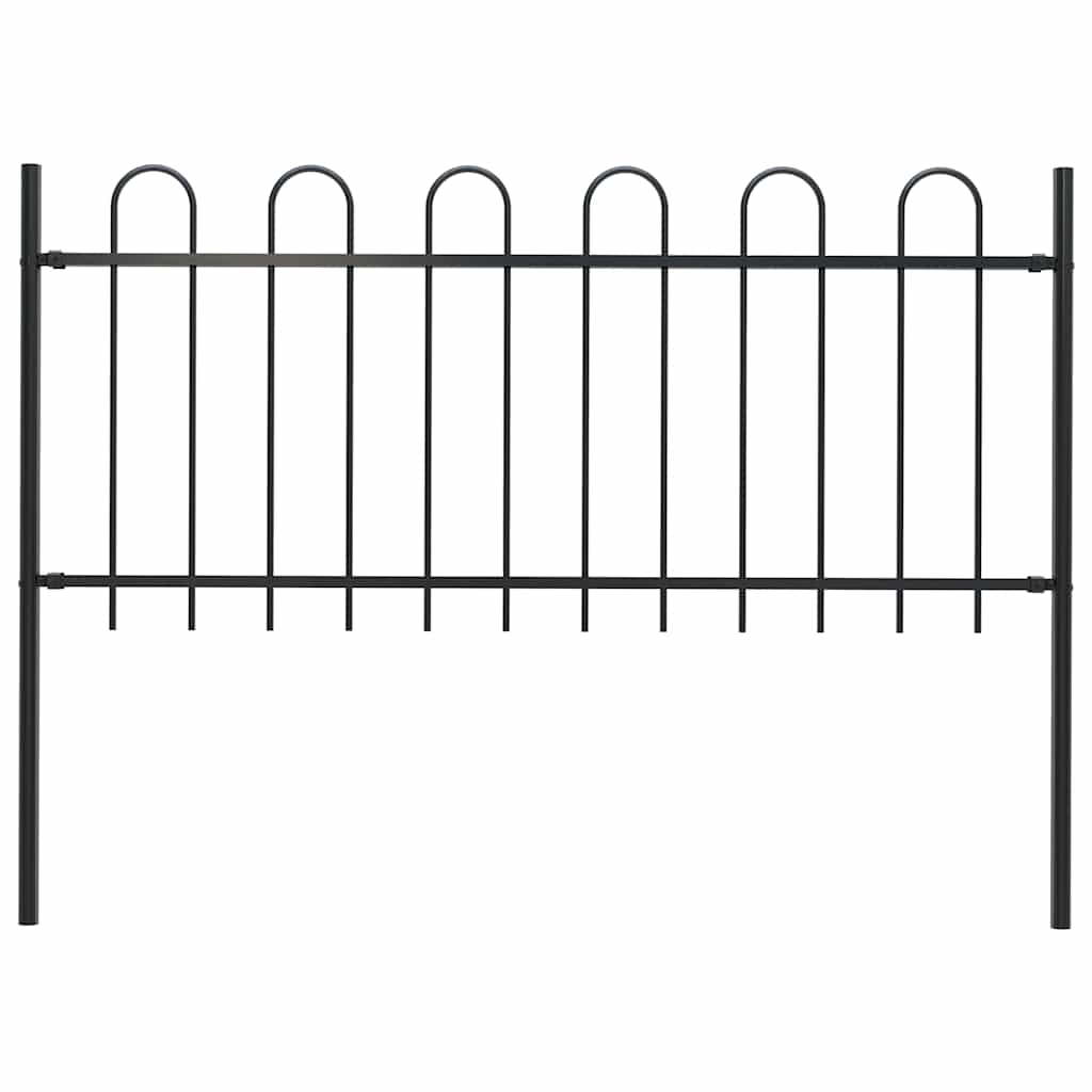 Vidaxl tuinhek met ringtop staal 181x100 cm zwart