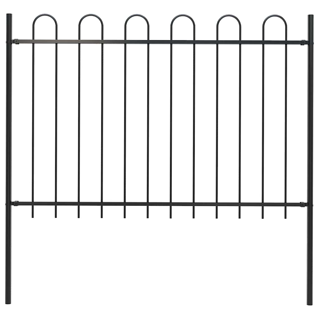 Vidaxl tuinhek met ringtop staal 181x120 cm zwart