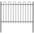 Vidaxl tuinhek met ringtop staal 181x120 cm zwart