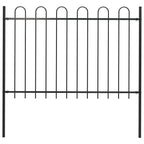 Vidaxl tuinhek met ringtop staal 181x120 cm zwart
