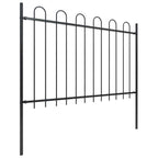 Vidaxl tuinhek met ringtop staal 181x120 cm zwart