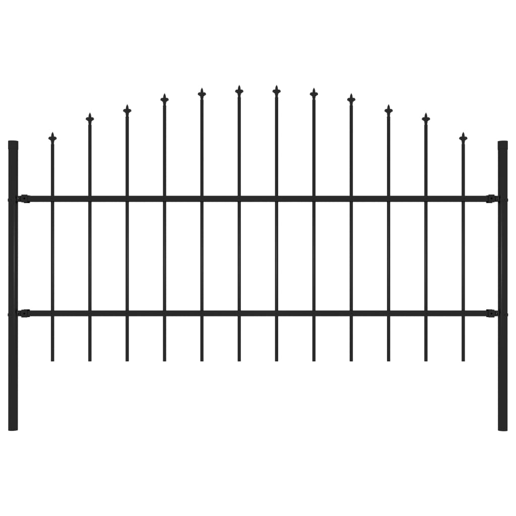 Vidaxl tuinhek met speerpunt staal 181x100 cm zwart