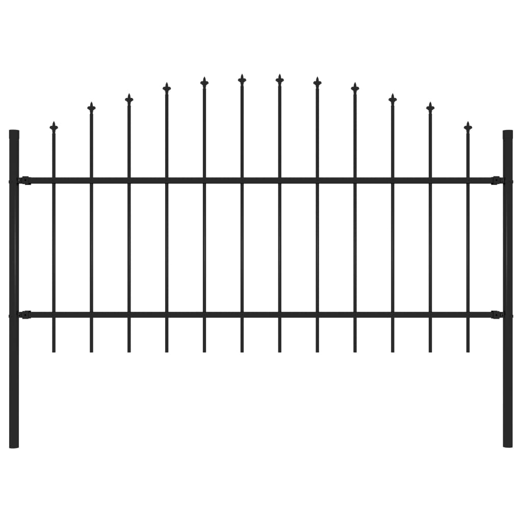Vidaxl tuinhek met speerpunt staal 181x125 cm zwart