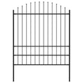 Vidaxl tuinhek met speren bovenkant (1,75-2)x1,7 m staal zwart