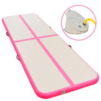 Vidaxl gymnastiekmat met pomp opblaasbaar 300x100x10 cm pvc roze