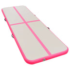 Vidaxl gymnastiekmat met pomp opblaasbaar 800x100x10 cm pvc roze