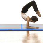 Vidaxl gymnastiekmat met pomp opblaasbaar 800x100x10 cm pvc blauw