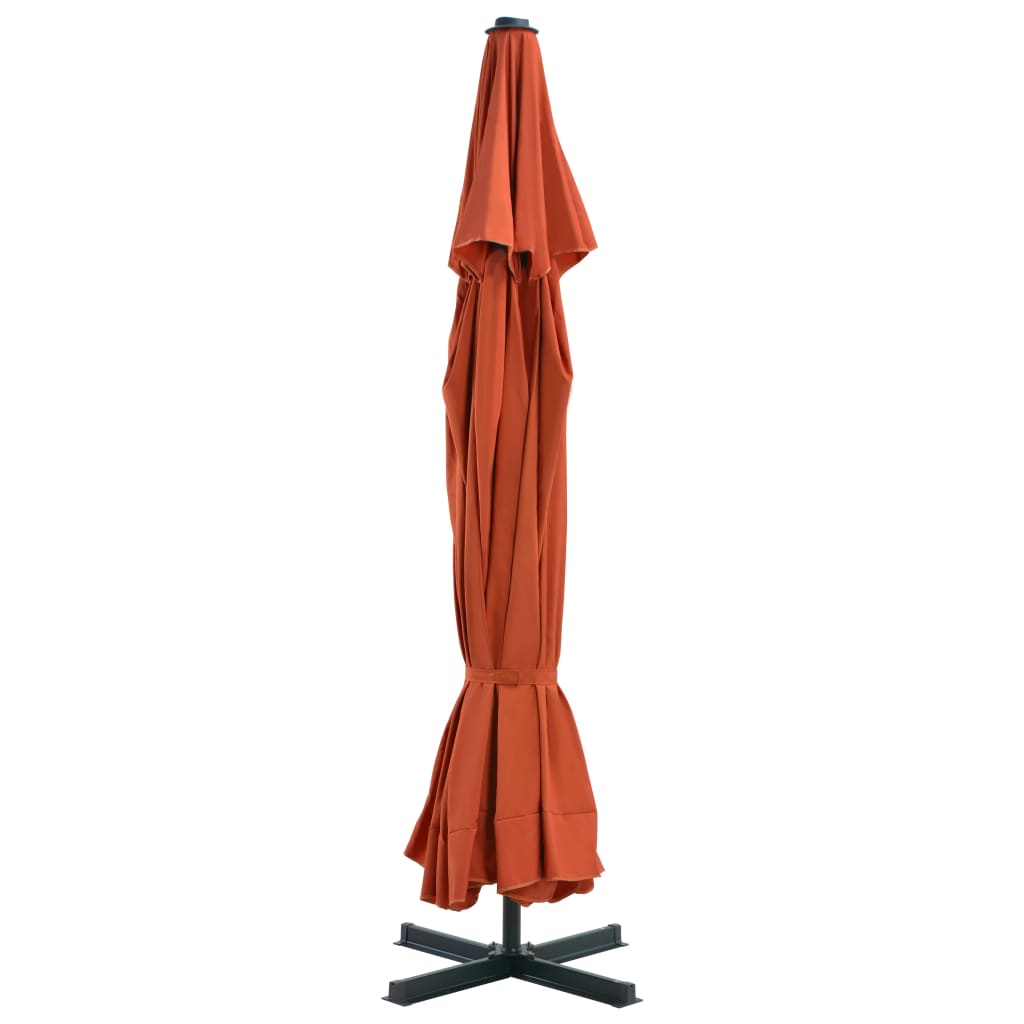 VidaXL Parasol met draagbare voet terracottakleurig
