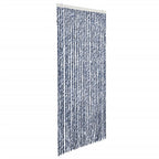 Vidaxl vliegengordijn 100x220 cm chenille blauw, wit en zilver