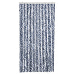 Vidaxl vliegengordijn 100x220 cm chenille blauw, wit en zilver