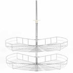 Vidaxl draadmand keuken 2-laags 270 graden 71x71x80 cm zilverkleurig