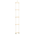 Vidaxl touwladder 30x168 cm massief hout en pe