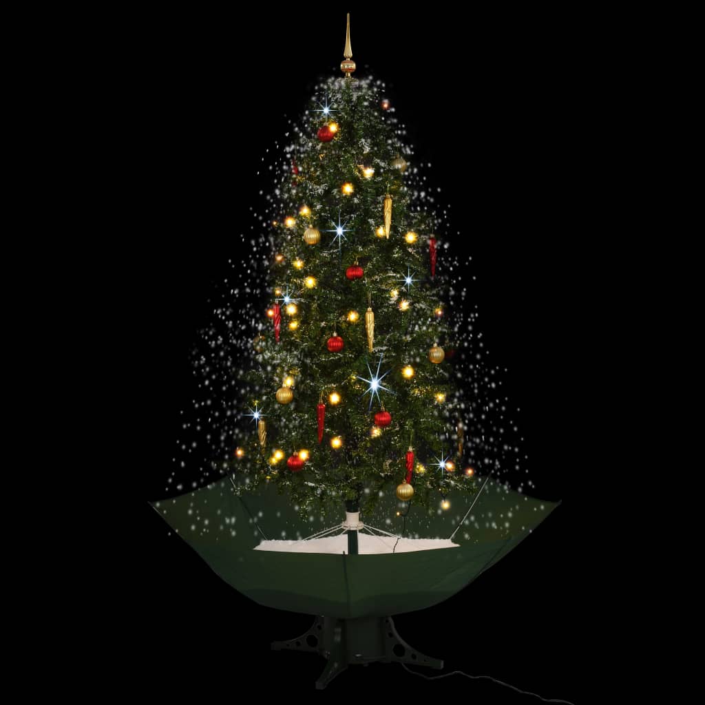 Vidaxl kerstboom sneeuwend met paraplubasis 190 cm groen