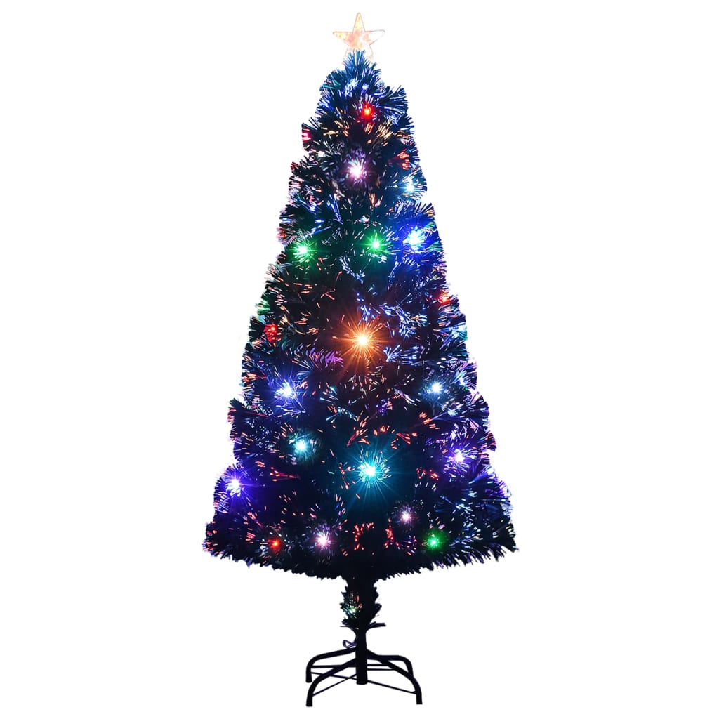 Vidaxl voorverlichte kerstboom met standaard en led 120 cm glasvezel