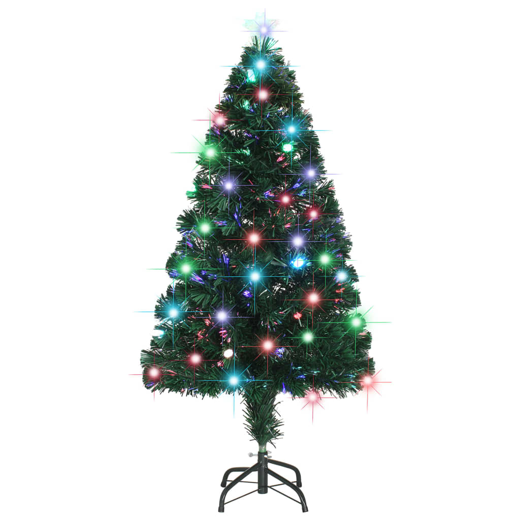 Vidaxl voorverlichte kerstboom met standaard en led 120 cm glasvezel