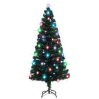 Vidaxl voorverlichte kerstboom met standaard en led 180 cm glasvezel
