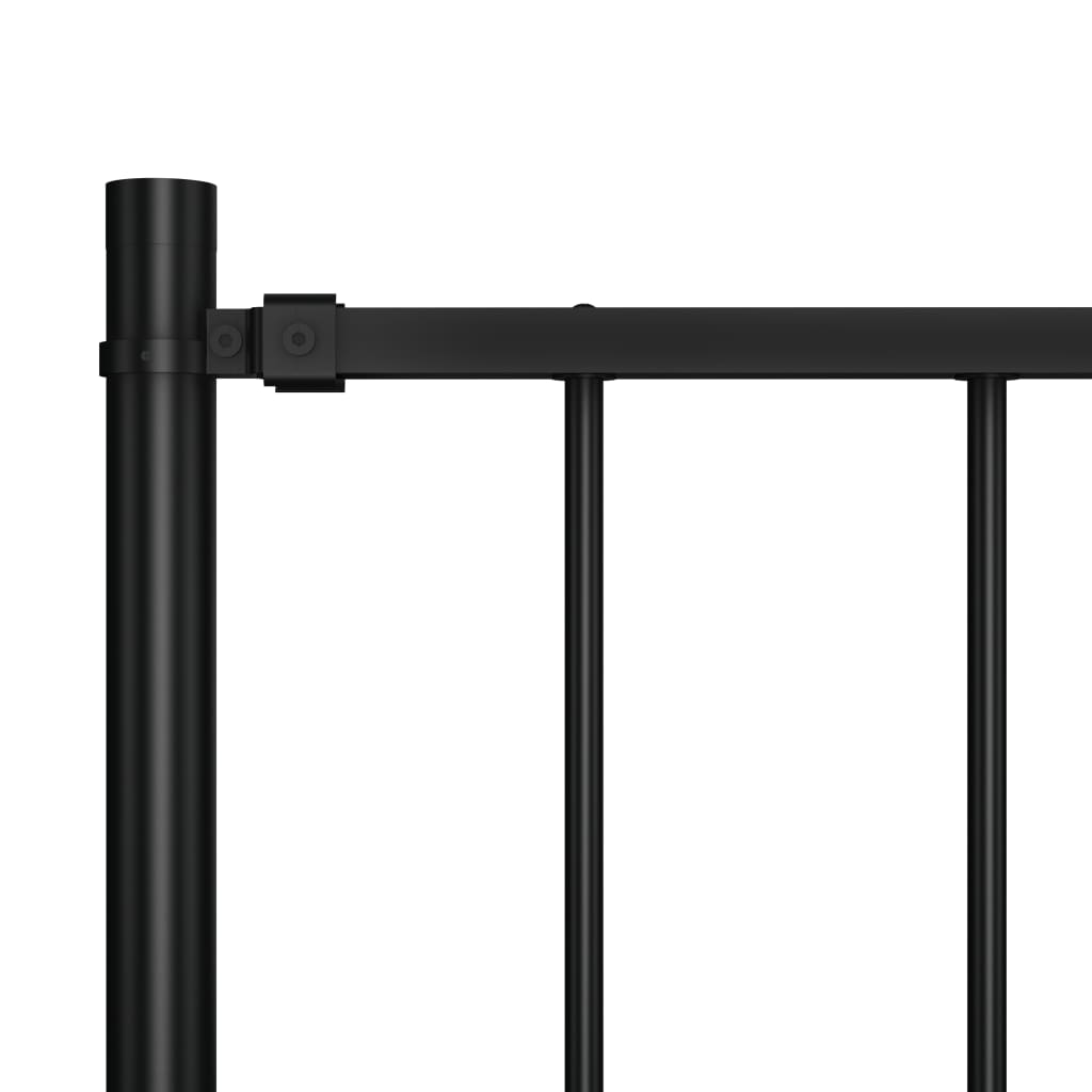 Vidaxl schuttingpaneel met palen gepoedercoat staal 1,81x0,75 m zwart
