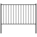 Vidaxl hekpaneel met palen 1,7x1,25 m gepoedercoat staal zwart
