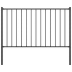 Vidaxl hekpaneel met palen 1,7x1,25 m gepoedercoat staal zwart