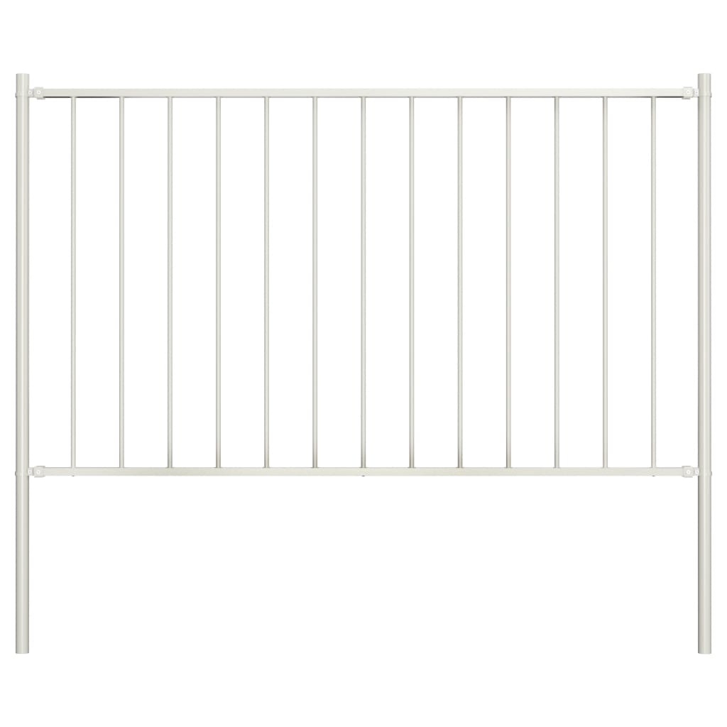 Vidaxl schuttingpaneel met palen gepoedercoat staal 1,81x0,75 m wit
