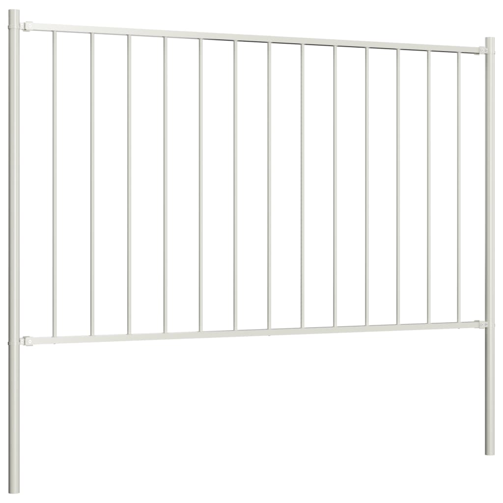 Vidaxl schuttingpaneel met palen gepoedercoat staal 1,81x0,75 m wit