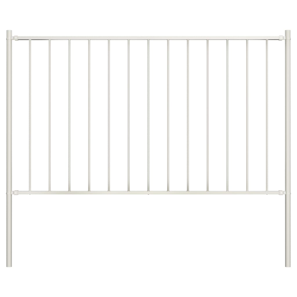 Vidaxl schuttingpaneel met palen gepoedercoat staal 1,81x1,25 m wit