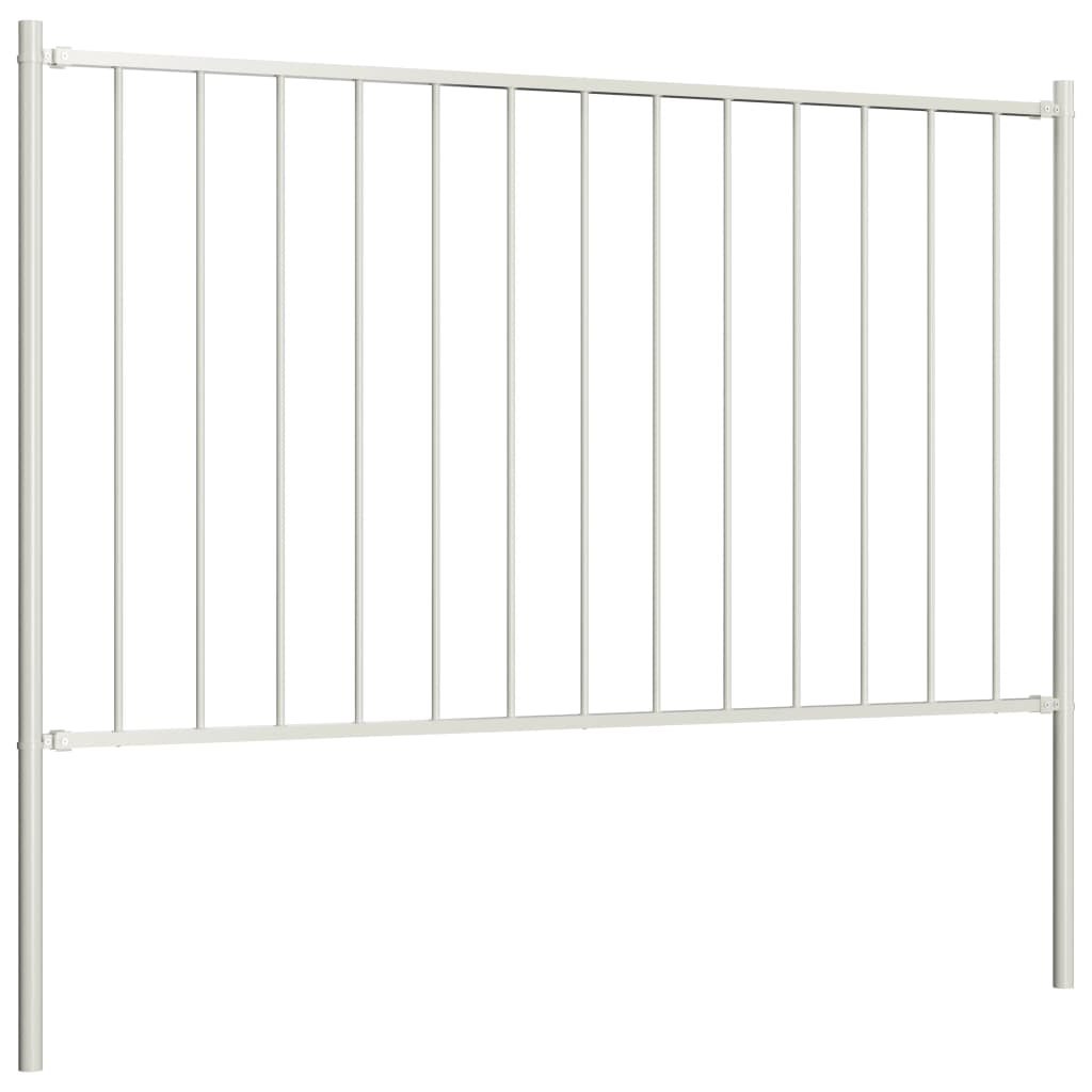 Vidaxl schuttingpaneel met palen gepoedercoat staal 1,81x1,25 m wit