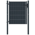 Vidaxl hekpoort pvc en staal 100x100 cm antraciet