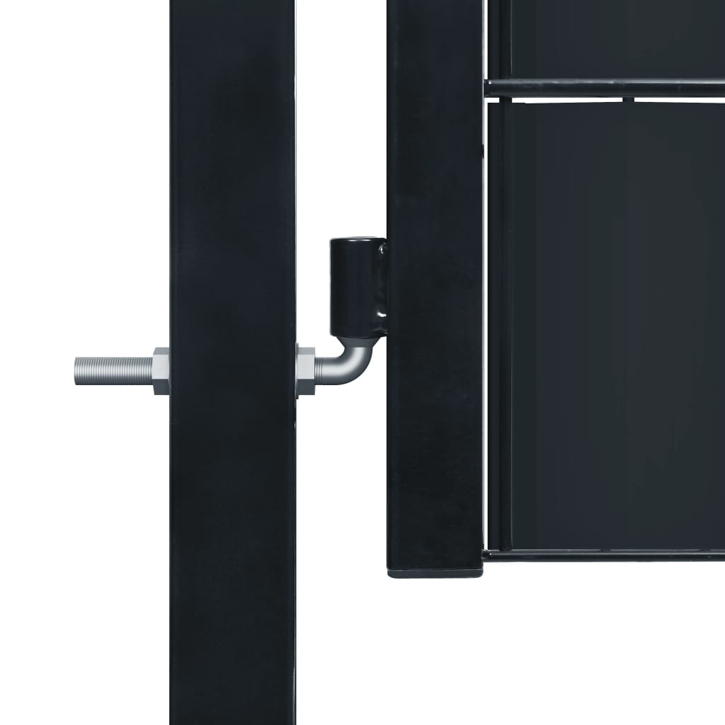 Vidaxl hekpoort pvc en staal 100x124 cm antraciet