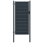 VidaXL Poort 100x204 cm PVC en staal antracietkleurig