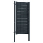 VidaXL Poort 100x204 cm PVC en staal antracietkleurig