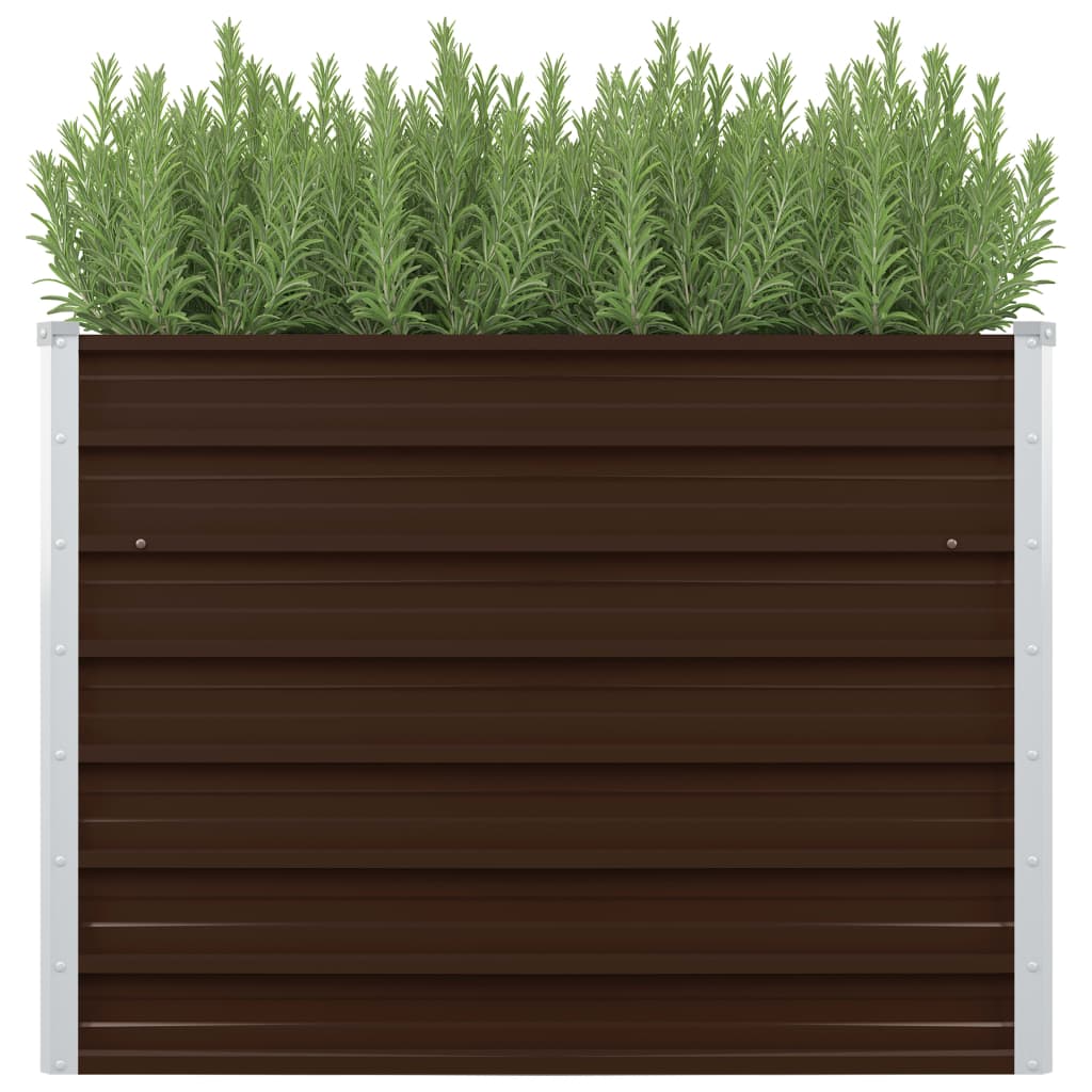 Vidaxl plantenbak verhoogd 100x100x77 cm gegalvaniseerd staal bruin