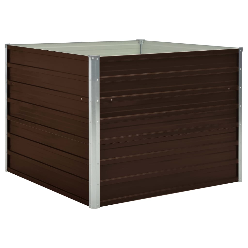 Vidaxl plantenbak verhoogd 100x100x77 cm gegalvaniseerd staal bruin
