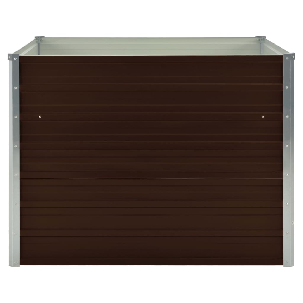 Vidaxl plantenbak verhoogd 100x100x77 cm gegalvaniseerd staal bruin