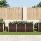 Vidaxl plantenbak verhoogd 240x80x77 cm gegalvaniseerd staal bruin