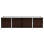 Vidaxl plantenbak verhoogd 320x80x77 cm gegalvaniseerd staal bruin