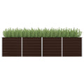 Vidaxl plantenbak verhoogd 320x80x77 cm gegalvaniseerd staal bruin