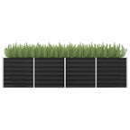 Vidaxl plantenbak verhoogd 320x80x77 cm gegalvaniseerd staal antraciet