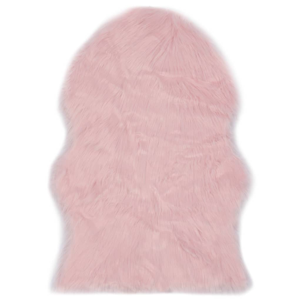 Vidaxl vloerkleed 60x90 cm kunstschapenvacht roze