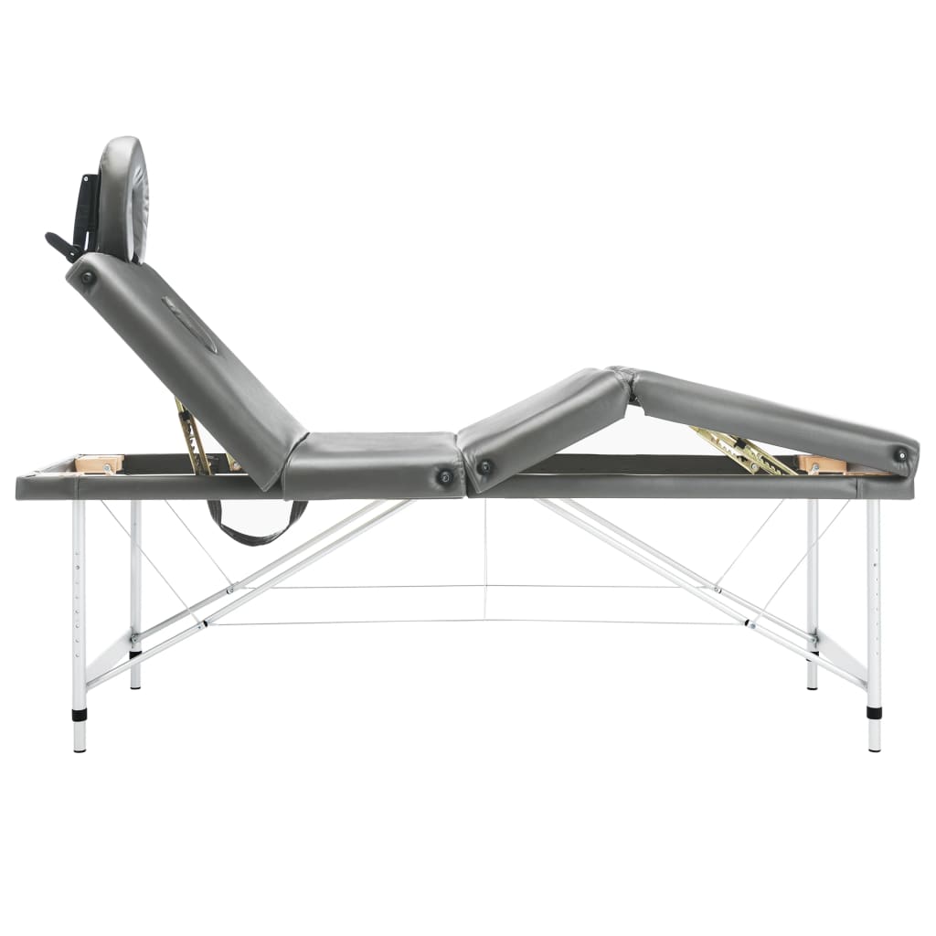 Vidaxl massagetafel met 4 zones 186x68 cm aluminium frame antraciet