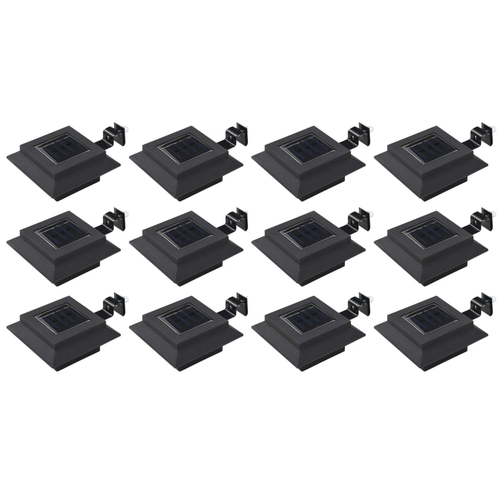 Vidaxl solarlampen 12 st led vierkant 12 cm zwart