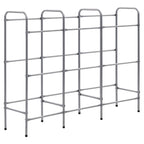 Vidaxl opbergrek voor 9 kratten 145x33x116 staal zilverkleurig