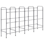 Vidaxl opbergrek voor 12 kratten 190x33x116 cm staal zilverkleurig
