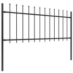 Vidaxl tuinhek met speerpunt staal 714,5x80 cm zwart
