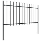 Vidaxl tuinhek met speerpunt staal 359x100 cm zwart