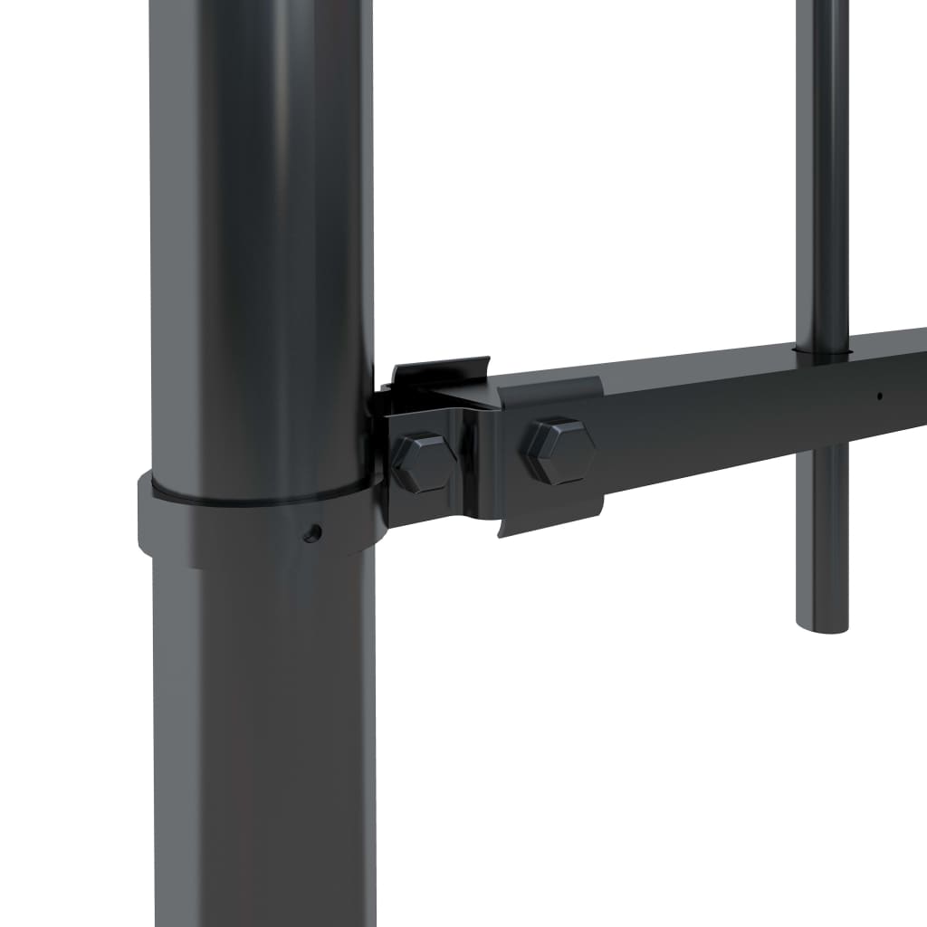 Vidaxl tuinhek met speerpunt staal 537x100 cm zwart